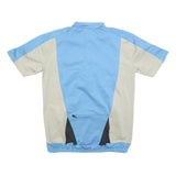 JACK WOLFSKIN Mens Blue & Beige Cycling T-Shirt M Short Sleeve 1/4 Zip Polyester