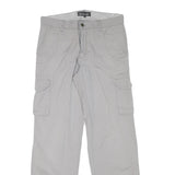 BIAGGINI Mens Cotton Blend Grey Regular Straight Cargo Trousers W32 L32 Casual