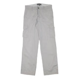 BIAGGINI Mens Cotton Blend Grey Regular Straight Cargo Trousers W32 L32 Casual