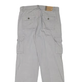 BIAGGINI Mens Cotton Blend Grey Regular Straight Cargo Trousers W32 L32 Casual