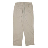 NAUTICA Mens Regular Fit Beige Cotton Blend Zip Trousers W34 L30 Classic Casual