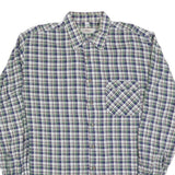 CONDOR Mens Blue Green Check Shirt L Cotton Blend Casual Long Sleeve