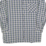 CONDOR Mens Blue Green Check Shirt L Cotton Blend Casual Long Sleeve