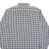 CONDOR Mens Blue Green Check Shirt L Cotton Blend Casual Long Sleeve