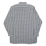 CONDOR Mens Blue Green Check Shirt L Cotton Blend Casual Long Sleeve