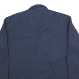 DICKIES Mens Navy Blue Cotton Blend Work Shirt Long Sleeve L Heavy Duty