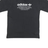 ADIDAS Mens Black Graphic T-Shirt XS Short Sleeve Crew Neck Cotton Blend