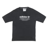 ADIDAS Mens Black Graphic T-Shirt XS Short Sleeve Crew Neck Cotton Blend