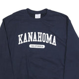 CHAMPION Mens Navy Blue Kanahoma California Crew Neck L Sweatshirt Cotton Blend