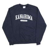 CHAMPION Mens Navy Blue Kanahoma California Crew Neck L Sweatshirt Cotton Blend
