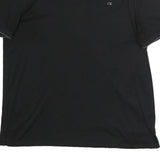 CALVIN KLEIN Mens Black Short Sleeve Plain XL Polo Shirt Cotton CK Logo