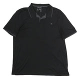 CALVIN KLEIN Mens Black Short Sleeve Plain XL Polo Shirt Cotton CK Logo