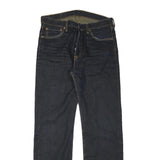 LEVI'S 501 Mens Jeans Blue Regular Straight Denim Dark W32 L33 Button Closure