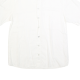 ANGELO LITRICO Mens White Cotton Blend Shirt M Short Sleeve Casual Summer
