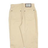 CERRUTI Womens Cotton Blend Beige Regular Fit Straight Leg Trousers W30 L26