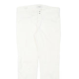 WEEKEND MAX MARA Womens Cotton Blend White Slim Tapered Trousers W32 L27 Stylish