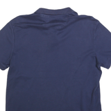 CHAPS Mens Navy Blue Short Sleeve Plain M Cotton Blend Polo Shirt Custom Fit