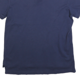 CHAPS Mens Navy Blue Short Sleeve Plain M Cotton Blend Polo Shirt Custom Fit