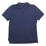 CHAPS Mens Navy Blue Short Sleeve Plain M Cotton Blend Polo Shirt Custom Fit