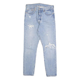 LEVI'S 501S Womens Jeans Blue Slim Skinny Denim Light W27 L28 Distressed Style