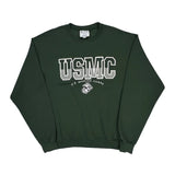 US Marine Corps Champion Graphic Long Sleeve T-Shirt - XL Green Cotton