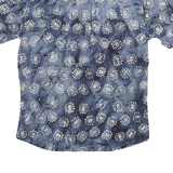 JOCKEY Mens Blue Pattern Geometric Cotton Short Sleeve Shirt L Casual Summer