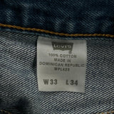 501 Levis Jeans - 32W 33L Blue Cotton