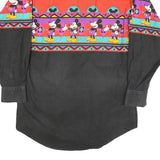MICKEY & CO Mens Red & Black Cotton Blend Shirt M Vintage Cartoon Long Sleeve