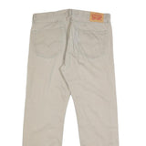 LEVI'S Mens Regular Beige Cotton Zip Trousers W36 L32 Classic Straight Fit