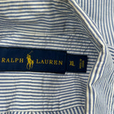 Ralph Lauren Striped Short Sleeve Shirt - XL Blue Cotton