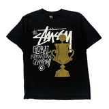 Global International Champs Stussy Graphic T-Shirt - Medium Black Cotton