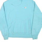 CHAMPION Mens Blue Pullover Hoodie M Cotton Blend Casual Lightweight Sweatshirt