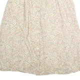 LONDON FOG Womens Cream Floral Midi Cotton Blend Pleated Skirt M Summer Casual