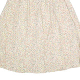 LONDON FOG Womens Cream Floral Midi Cotton Blend Pleated Skirt M Summer Casual