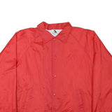 AUGUSTA Mens Red Polyester Blend Coach Jacket L Lifeguard Print Button Closure