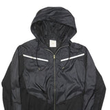 H&M Womens Black & Grey Zip Jacket M Polyester Lightweight Hooded Sportswear