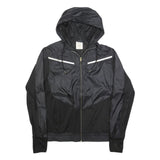 H&M Womens Black & Grey Zip Jacket M Polyester Lightweight Hooded Sportswear