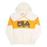 FILA Womens Cream & Yellow Expedition Hoodie S Casual Cotton Blend Pullover
