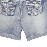 MAURICES Womens Denim Blue Casual Shorts L W30 Button Fly Washed Look