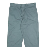 DICKIES Mens Cotton Blend Blue Regular Straight Trousers W34 L27 Workwear Zip