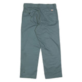 DICKIES Mens Cotton Blend Blue Regular Straight Trousers W34 L27 Workwear Zip