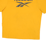 REEBOK Mens Yellow Graphic T-Shirt 2XL Short Sleeve Crew Neck Cotton Blend
