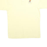 HANES Mens Cream Henley T-Shirt XL Short Sleeve Cotton Blend Flag Graphic