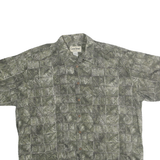 COOKE STREET Mens Green Cotton Casual Shirt XL Printed Relaxed Fit Hawaiian