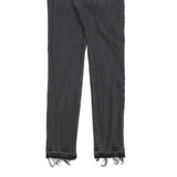 LEVI'S Womens Jeans Black Slim Skinny Denim Medium W25 L31 Distressed Hem