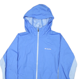 COLUMBIA Womens Blue & Light Blue Outdoor Jacket XL Polyester Blend Zip Hooded