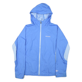 COLUMBIA Womens Blue & Light Blue Outdoor Jacket XL Polyester Blend Zip Hooded