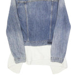ABERCROMBIE & FITCH Womens Blue Denim & White Cotton Jacket S Button Plain