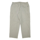 LGO Mens Relaxed Beige Polyester Blend Cargo Trousers W36 L28 Casual Outdoor Zip