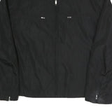 GUESS Mens Black Zip Jacket XL Polyester Blend Plain Minimalist Casual Outerwear